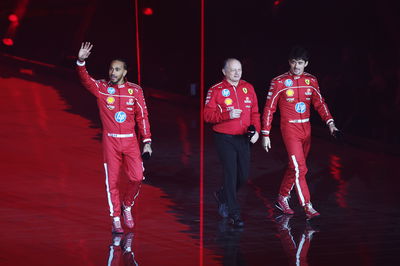 New Ferrari driver Lewis Hamilton was the star of the night