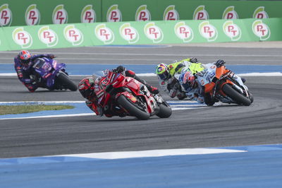 Francesco Bagnaia leads Ai Ogura, 2025 MotoGP Thai Grand Prix. Credit: Gold and Goose.